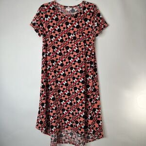 LuLaRoe Disney Minnie Mouse Bow Print Carly‎ Dress Womens Small Hi-Lo